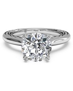Propose Tonight 1.01 Carat Round 18K Rope Side Solitaire Diamond Engagement Ring