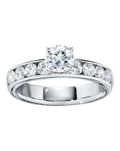 James Free Eight Channel Set Round Diamond Engagement Ring