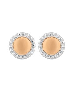 Charles Krypell Silver Round Fire Fly Stud Earrings 1-6970-FFSP