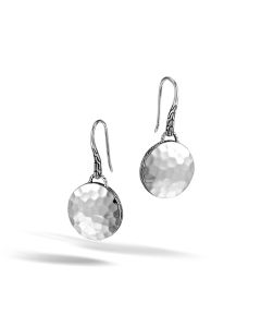 John Hardy Dot Hammered Silver Drop Earrings
