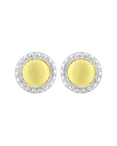 Charles Krypell Silver And 18K Yellow Gold Round Fire Fly Stud Earrings