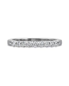 Precision Set 14K White Gold 9 Diamond Shared Prong Band