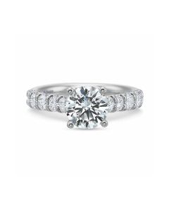 Precision Set Classic Collection 18K White Gold Shared Prong Engagement Ring 