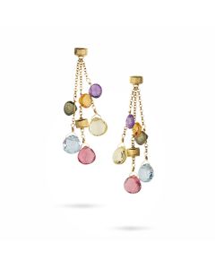 Marco Bicego 18K Yellow Gold Multi Gemstone Three Strand Short Earrings