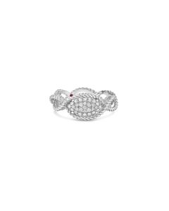 Roberto Coin New Barocco One Row Diamond Ring in 18K White Gold