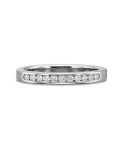 Precision Set Classic 14K White Gold 11Channel Set Diamond Band 