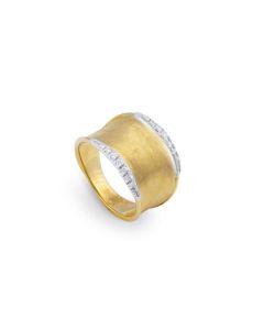 Marco Bicego Lunaria Yellow Gold Diamond Small Ring AB550 B YW Q6