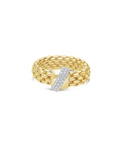 FOPE 18K Yellow Gold Flex Diamond Ring AN542 BBR-Y