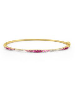James Free 14K Yellow Gold Ombre Pink Sapphire Bangle