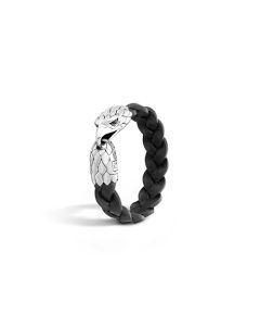 John Hardy Men’s Legends Eagle 17MM Silver & Leather Station Bracelet