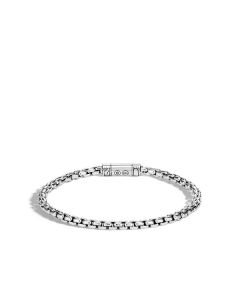 John Hardy Men's Classic Chain Sterling Silver 4mm Box Chain Pusher Clasp Bracelet BM90264