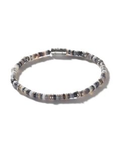 John Hardy Sterling silver Heishi Collection Opal beaded bracelet with pusher clasp.