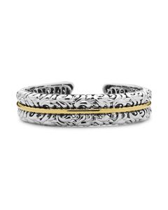 Charles Krypell Silver Gold Scroll Cuff Bracelet 56610SG