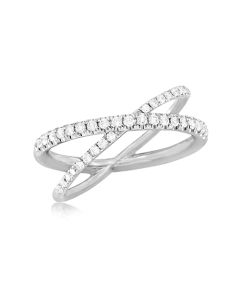 Roberto Coin Classics Crisscross Diamond Ring in 18K White Gold