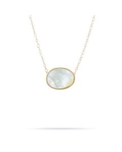 CB1872-MPW-Y Marco Bicego Lunaria White Mother of Pearl Pendant in Yellow Gold