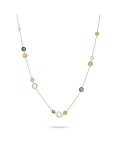 Marco Bicego Jaipur Color 18K Yellow Gold and Mixed Blue Topaz Necklace CB1485 MIX725 Y 02 small