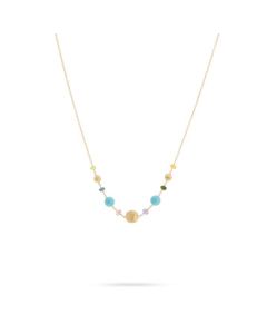Marco Bicego Africa 18K Yellow Gold Gemstone and Turquoise Necklace CB2323-TUMIX02Y