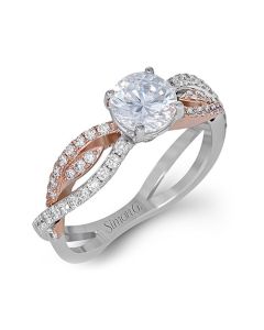 Simon G Two-Tone Engagement Ring from the Romance Collection