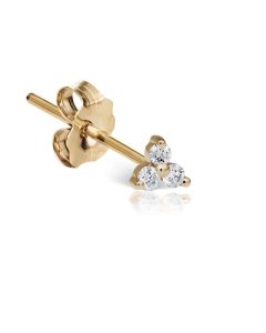 Maria Tash 18K Yellow Gold Diamond Trinity Earring- Friction Back