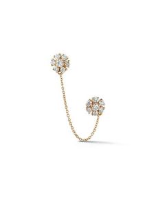 Dana Rebecca 14K Yellow Gold Jennifer Yamina Double Flower Chain Stud