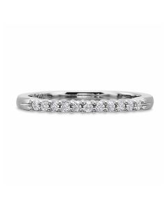 Precision Set Classic Collection 14K White Gold 11 Diamond Shared Prong Wedding Band 