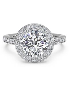 Ritani Halo Pave Diamond Engagement Ring Setting 1RZ1694BBRWG