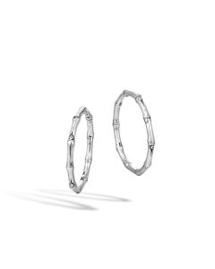 John Hardy Bamboo Silver Medium Hoop Earrings EB5433