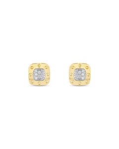 Roberto Coin Two Tone Gold Pois Moi Diamond Stud Earrings