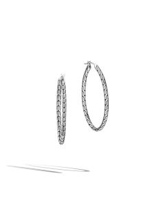 John Hardy Classic Chain Silver Large Oval Hoop Earring