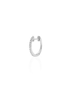 EF Collection 14K White Gold Single Diamond Mini Huggie Earring EF-60134S