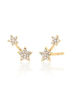 EF Collection Yellow Gold Diamond Star Stud Earring EF-60507-L