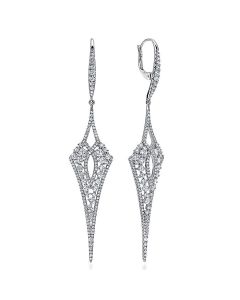 Gabriel & Co. 18K White Gold Long Diamond Kite Drop Earrings EG12983W84JJ