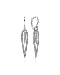 Gabriel & Co. 14K White Gold Diamond Teardrop Earrings with Center Drops EG13943W45JJ