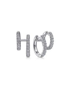 Gabriel & Co. 14K White Gold Diamond Double Huggie Earrings EG14517W45JJ