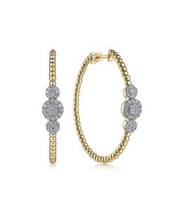 Gabriel & Co. 14K Yellow Gold Bujukan 40mm Pavé Diamond Hoops EG14718Y45JJ