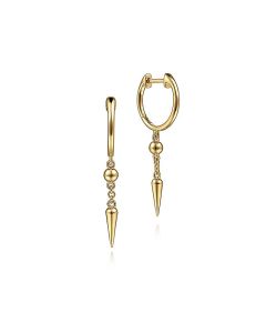 Gabriel & Co. 14K Yellow Gold Bujukan Huggie Drop Spike Earrings EG14740Y4JJJ