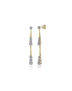 Gabriel & Co. 14K Yellow Gold Linear Diamond Station Stud Earrings in size 45mm (H) EG14828Y45JJ