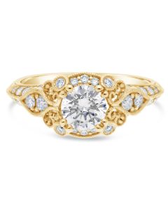 Vintage Diamond Halo Engagement Ring