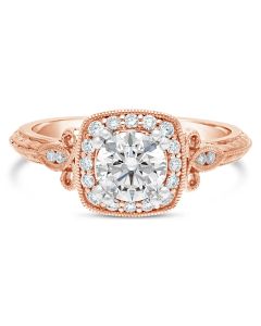 Halo Rose Gold Engagement Ring