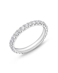 Memoire Odessa Half 24 Diamond 18K White Gold Wedding Band EROD201