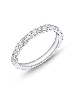 Memoire Odessa Shared Prong 0.52ctw Diamond 18K White Gold Wedding Band EROD204