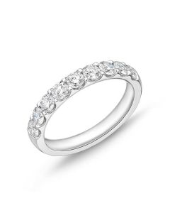 Memoire Odessa Shared Prong 1.02ctw Diamond 18K White Gold Wedding Band EROD207