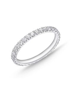 Memoire Odessa Shared Prong 0.76ctw Diamond 18K White Gold Eternity Band EROD227