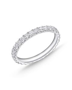 Memoire Odessa Shared Prong 1.06ctw Diamond 18K White Gold Eternity Band EROD236