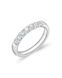 Memoire Odessa Shared Prong 0.51ctw Diamond 18K White Gold Wedding Band EROD291