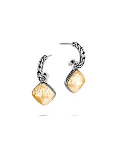 John Hardy Women's Classic Chain 18K Yellow Gold & Sterling Silver Hammered Cluster Drop Earrings EZ90515