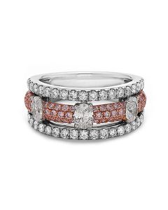 Charles Krypell White & Pink Diamond Band 3-9302-WOVWP