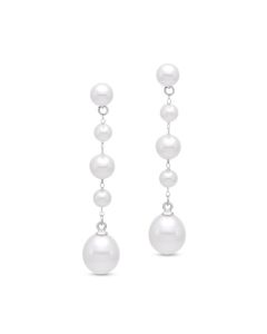 James Free Multiple White Freshwater Pearl Dangle Earrings
