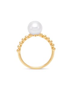 James Free 14K Yellow Gold Bead Shank Pearl Ring - FINAL SALE 