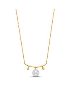 James Free 14K Yellow Gold Diamond and Pearl Dangle Necklace - FINAL SALE 